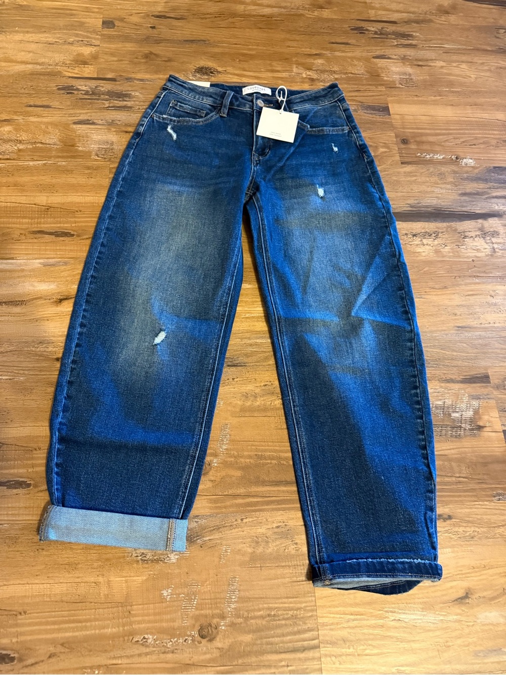 Lovervet barrel  Blue Distressed Jeans - Casual Relaxed Fit